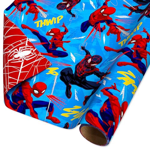 AMERICAN GREETINGS PAPEL DE REGALO REVERSIBLE DE SPIDERMAN DE 40 PIES CUADRADOS PARA TODAS - 1