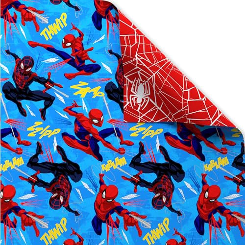AMERICAN GREETINGS PAPEL DE REGALO REVERSIBLE DE SPIDERMAN DE 40 PIES CUADRADOS PARA TODAS - 2