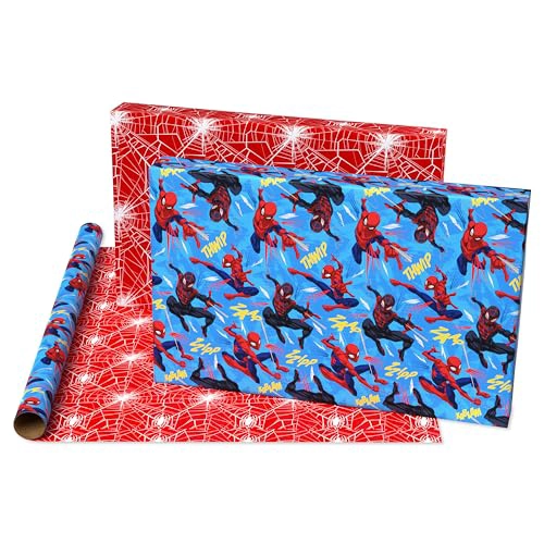 AMERICAN GREETINGS PAPEL DE REGALO REVERSIBLE DE SPIDERMAN DE 40 PIES CUADRADOS PARA TODAS - 3