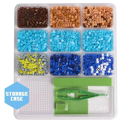 MINECRAFT PIXEL CREATIONS KIT DE CUENTAS DE 2500 CUENTAS CON TABLEROS DE CLAVIJAS Y PLANTILLAS - 5