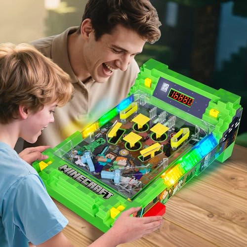 MINECRAFT ARCADE PINBALL OVERWORLD JUEGO DE MESA CON LUCES Y SONIDOS MARCADOR LED PARACHOQUES - 2