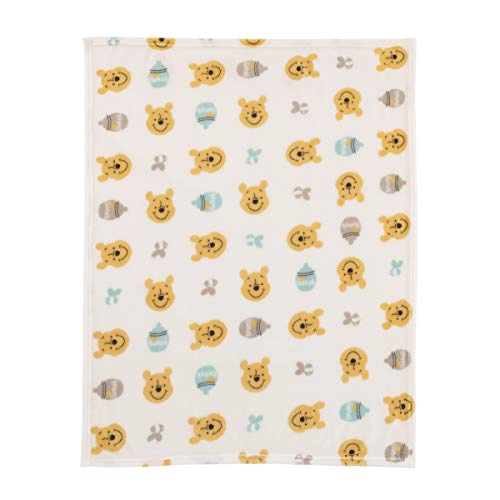 DISNEY WINNIE THE POOH MANTA DE FELPA SUPERSUAVE PARA BEBE  EN COLOR MARFIL AMARILLO Y AGUAMARINA - 2