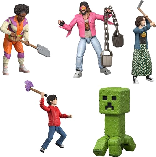 MATTEL MINECRAFT ULTIMATE MOVIE PACK CON 8 FIGURAS DE ACCION Y 8 ACCESORIOS INCLUYENDO STEVE - 5