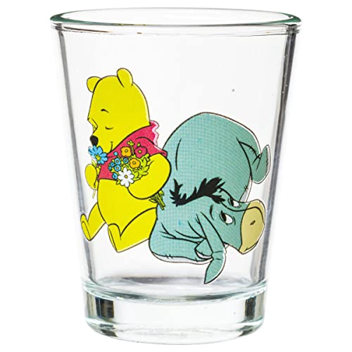 SILVER BUFFALO DISNEY WINNIE THE POOH RETRO GROOVY CON EEYORE Y PIGLET JUEGO DE 4 MINI VASOS - 4