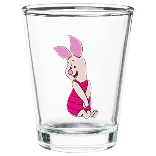 SILVER BUFFALO DISNEY WINNIE THE POOH RETRO GROOVY CON EEYORE Y PIGLET JUEGO DE 4 MINI VASOS - 5