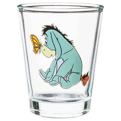 SILVER BUFFALO DISNEY WINNIE THE POOH RETRO GROOVY CON EEYORE Y PIGLET JUEGO DE 4 MINI VASOS - 6