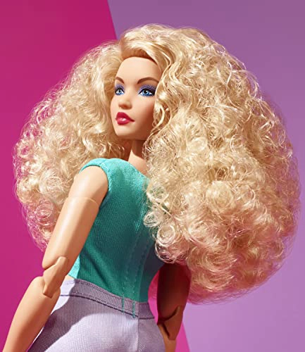 BARBIE MUÑECA DE MODA CON CABELLO RUBIO RIZADO VESTIDO CON TOP CORTO FRUNCIDO Y PANTALONES CORTOS - 5