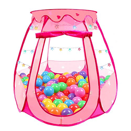 TIENDA DE CAMPAÑA DESPLEGABLE DE PRINCESA CON LUCES DE ESTRELLAS COLORIDAS PARA REGALO - 1