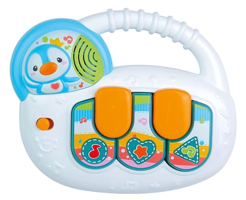 WINFUN JUEGO DE REGALO PARA BEBE  RECIE N NACIDO TECLADO MUSICAL CON LUCES Y MELODIAS PINGINO - 4