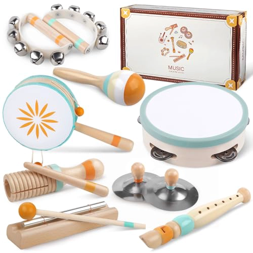 INSTRUMENTOS MUSICALES PARA NIÑOS PEQUEÑOS JUGUETES MUSICALES DE MADERA MONTESSORI PARA BEBE S DE 13 - 1