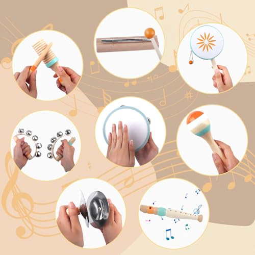 INSTRUMENTOS MUSICALES PARA NIÑOS PEQUEÑOS JUGUETES MUSICALES DE MADERA MONTESSORI PARA BEBE S DE 13 - 5