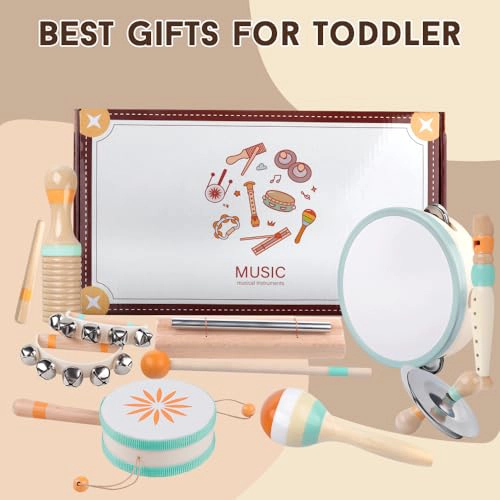 INSTRUMENTOS MUSICALES PARA NIÑOS PEQUEÑOS JUGUETES MUSICALES DE MADERA MONTESSORI PARA BEBE S DE 13 - 6