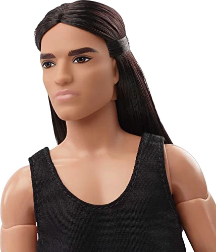 BARBIE SIGNATURE LOOKS MUÑECA KEN PELO LARGO MORENO MUÑECA DE MODA TOTALMENTE POSABLE CON CAMISETA - 3