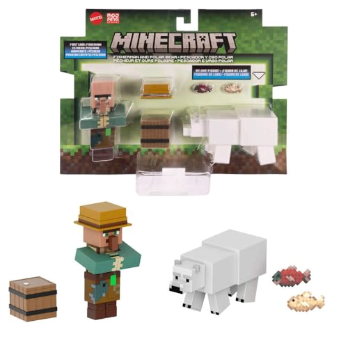 MATTEL MINECRAFT FIGURAS DE ACCION Y ACCESORIOS PAQUETE DE 2 ESCALA DE 325 PULGADAS CON DISEÑO - 1