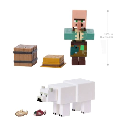 MATTEL MINECRAFT FIGURAS DE ACCION Y ACCESORIOS PAQUETE DE 2 ESCALA DE 325 PULGADAS CON DISEÑO - 4