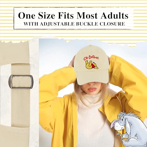 DISNEY WINNIE THE POOH DAD HAT ADJUSTABLE COTTON BASEBALL CAP WITH CURVED BRIM - 4