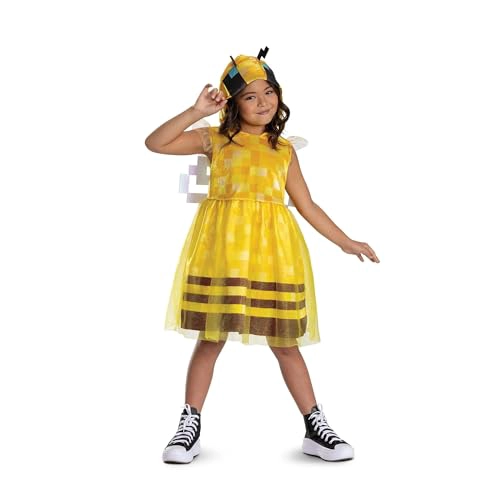 MINECRAFT DISFRAZ DE ABEJA PARA NIÑOS DISFRAZ OFICIAL DE MINECRAFT CON CAPUCHA Y ALAS TALLA - 1