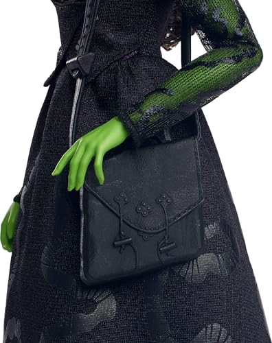 MATTEL UNIVERSAL WICKED ELPHABA MUÑECA DE MODA Y ACCESORIOS CON PIEL VERDE CABELLO NEGRO TRENZADO - 4