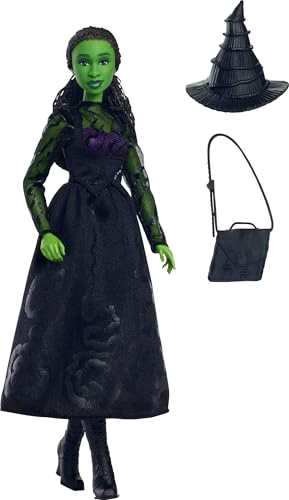 MATTEL UNIVERSAL WICKED ELPHABA MUÑECA DE MODA Y ACCESORIOS CON PIEL VERDE CABELLO NEGRO TRENZADO - 5