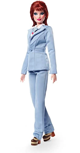 MUÑECA BARBIE SIGNATURE DAVID BOWIE 292 CM CABELLO ROJO ARTICULABLE CON TRAJE AZUL SOPORTE - 1