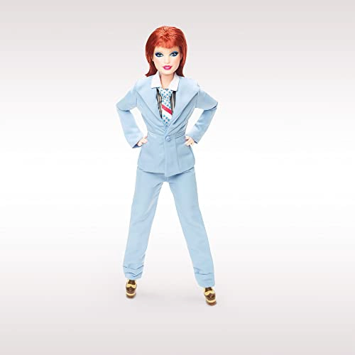 MUÑECA BARBIE SIGNATURE DAVID BOWIE 292 CM CABELLO ROJO ARTICULABLE CON TRAJE AZUL SOPORTE - 2
