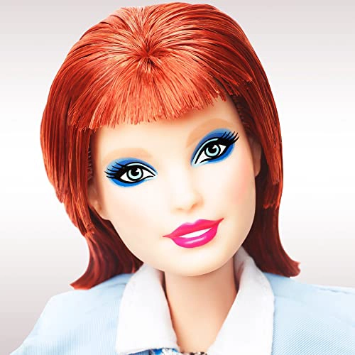 MUÑECA BARBIE SIGNATURE DAVID BOWIE 292 CM CABELLO ROJO ARTICULABLE CON TRAJE AZUL SOPORTE - 3