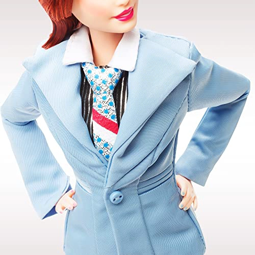 MUÑECA BARBIE SIGNATURE DAVID BOWIE 292 CM CABELLO ROJO ARTICULABLE CON TRAJE AZUL SOPORTE - 4