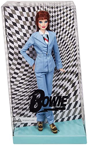 MUÑECA BARBIE SIGNATURE DAVID BOWIE 292 CM CABELLO ROJO ARTICULABLE CON TRAJE AZUL SOPORTE - 6