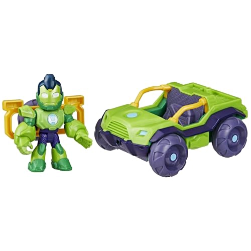 MARVEL IRON MAN Y SUS IMPRESIONANTES AMIGOS IRON HULK IRON RACER FIGURA DE ACCION Y VEHICULO - 1