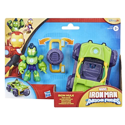 MARVEL IRON MAN Y SUS IMPRESIONANTES AMIGOS IRON HULK IRON RACER FIGURA DE ACCION Y VEHICULO - 2