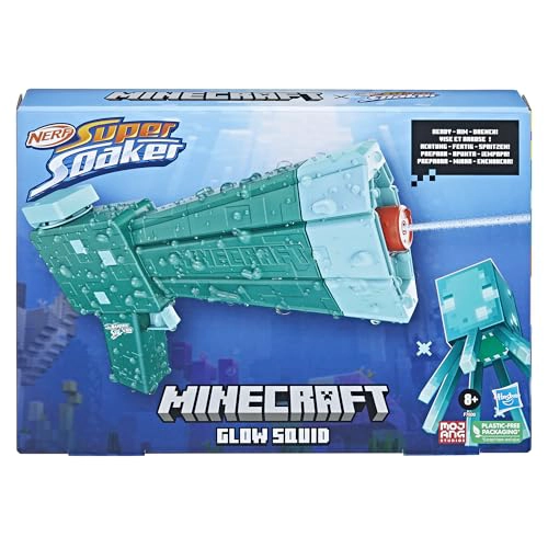 NERF SUPER SOAKER MINECRAFT GLOW SQUID WATER BLASTER MINECRAFT DUNGEONS SQUID MOB JUGUETE DE AGUA - 2