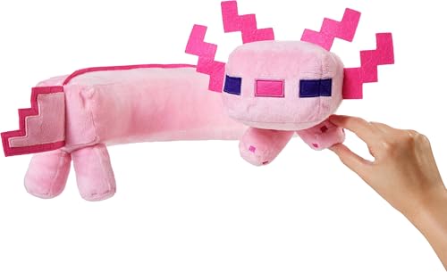 MATTEL MINECRAFT AXOLOTL ALMOHADA PARA EL CUELLO JUGUETE DE PELUCHE CON SONIDOS PARA VIAJES - 3