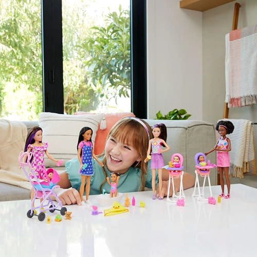 BARBIE SKIPPER BABYSITTERS INC SET DE JUEGO CON MUÑECA MORENA MUÑECA INFANTIL MORENA BAÑERA Y 6 - 2