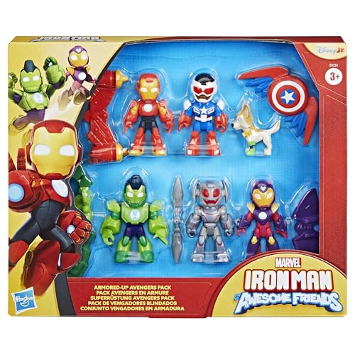 MARVEL IRON MAN AND HIS AWESOME FRIENDS ARMOREDUP AVENGERS PACK FIGURAS DE ACCION DE 3 PULGADAS 30 - 5