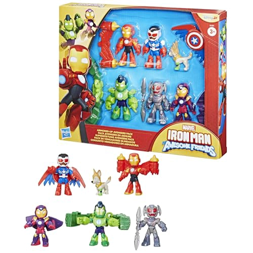 MARVEL IRON MAN AND HIS AWESOME FRIENDS ARMOREDUP AVENGERS PACK FIGURAS DE ACCION DE 3 PULGADAS 30 - 7