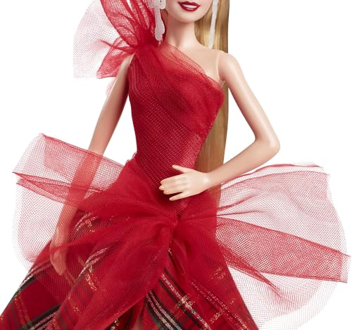 MUÑECA BARBIE SIGNATURE MUÑECA DE MODA FESTIVA DE CABELLO RUBIO 2024 CON VESTIDO Y FALDA A CUADROS - 3