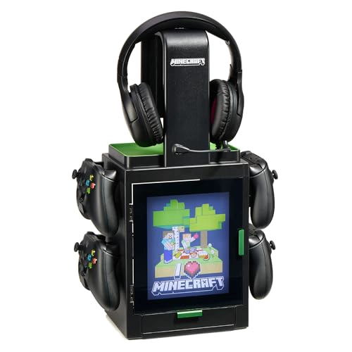 NUMSKULL OFFICIAL MINECRAFT LED LIGHT GAMING LOCKER CONTROLLER HOLDER HEADSET STAND FOR PS4PS5 XBOX - 1