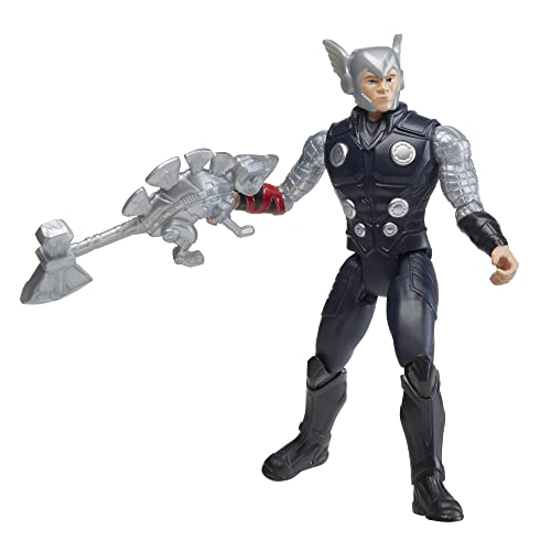 MARVEL MECASAURIOS DE ATAQUE MECANICOS FIGURA DE ACCION DE THOR DE 4 PULGADAS CON ACCESORIO DE ARMA - 3