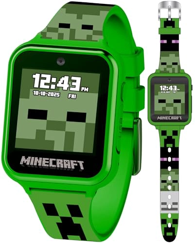 MINECRAFT RELOJ INTELIGENTE PARA NIÑOS RELOJ INTERACTIVO CON PANTALLA LED CON 10 CARAS DE RELOJ - 1
