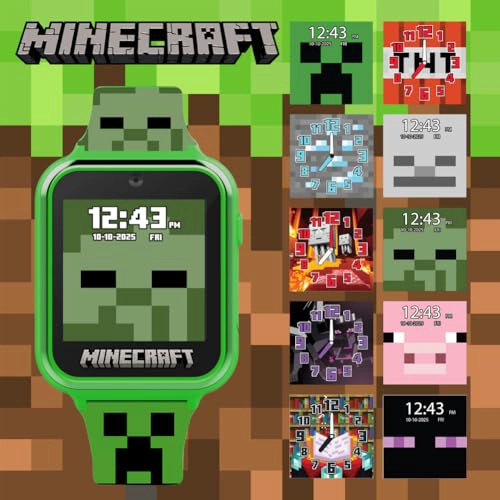 MINECRAFT RELOJ INTELIGENTE PARA NIÑOS RELOJ INTERACTIVO CON PANTALLA LED CON 10 CARAS DE RELOJ - 4
