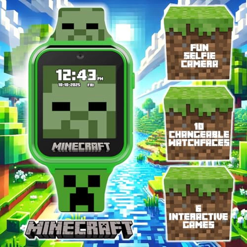 MINECRAFT RELOJ INTELIGENTE PARA NIÑOS RELOJ INTERACTIVO CON PANTALLA LED CON 10 CARAS DE RELOJ - 6