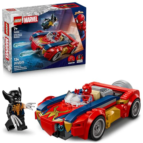 LEGO MARVEL COCHE DE SPIDERMAN VS LOBEZNO VENOMIZADO JUGUETE DE CONSTRUCCION PARA NIÑOS Y NIÑAS - 1