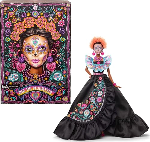 MUÑECA BARBIE SIGNATURE COLECCION DE 2024 DIA DE MUERTOS EN VESTIDO NEGRO CON PARTE SUPERIOR - 1