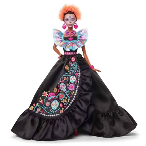 MUÑECA BARBIE SIGNATURE COLECCION DE 2024 DIA DE MUERTOS EN VESTIDO NEGRO CON PARTE SUPERIOR - 4