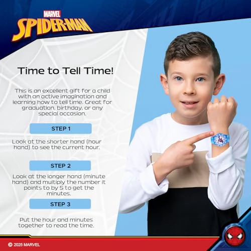 MARVEL SPIDERMAN WATCH FOR KIDS SPIDERMAN WATCH BOYS SPIDERMAN WATCHES FOR BOYS 46 TOYS KIDS MARVEL - 5