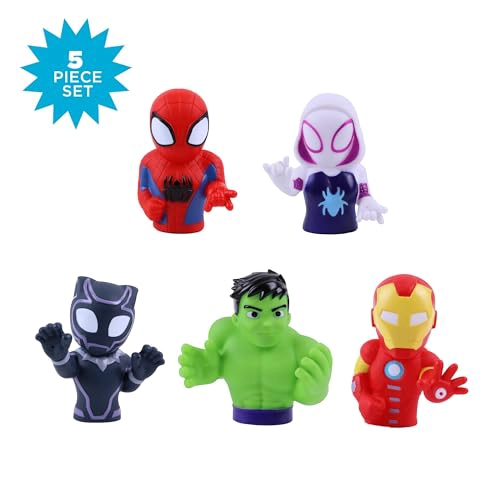 MARVEL SPIDEY Y AMIGOS PLUS AVENGERS SET DE 5 PIEZAS DE JUGUETES DE BAÑO CON REGADERAS JUGUETES - 5