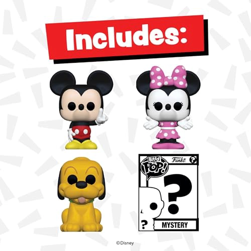 FUNKO BITTY POP DISNEY MICKEY PAQUETE DE 4 MICKEY MOUSE MINNIE MOUSE VESTIDO ROSA PLUTO Y UNA MINI - 2