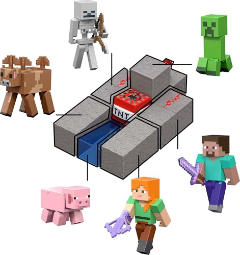 MATTEL MINECRAFT TOYS FIGURA DE ACCION DE CREEPER CON ACCESORIO Y PIEZA DE CONSTRUCCION REDSTONE - 5