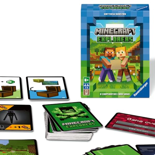 RAVENSBURGER 21580 MINECRAFT EXPLORERS JUEGO DE CARTAS COOPERATIVO PARA 24 PERSONAS DE 8 AÑOS - 1