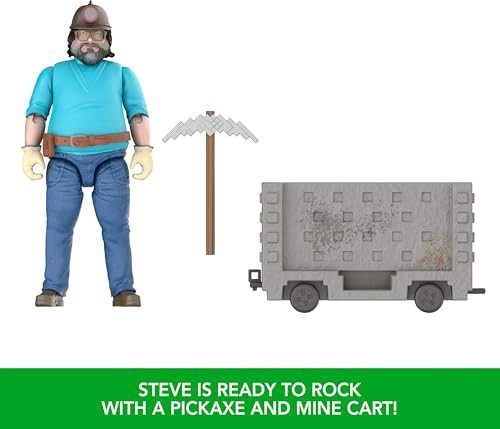 MATTEL MINECRAFT JUEGO DE FIGURAS DE ACCION ESCAPE EXPLOSIVO EN VAGONETA CON STEVE DE 4 PULGADAS - 3